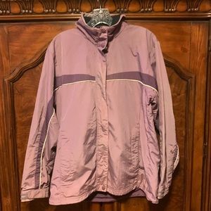 L.L. Bean: Thick Nylon Raincoat with Removable Hood. 💜Purple Size: Medium